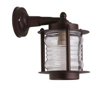 Lampada da Parete Esterno Ottone Vetro H:24 CM IP23 Ruggine Antico E27 Maritim