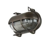 Lampada Da Parete Esterno Ottone Vetro Rigato B: 21 Cm IP64 E27 Lampada Da Nave