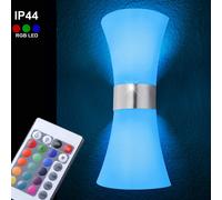 Lampada da Parete Esterno RGB LED Cambia Dimmerabile Acciaio Inox Telecomando [EEK: F]