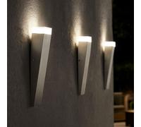 Lampada da Parete Esterno Su Spot IP44 Faretto Acciaio Inox Argento LED 3er Set