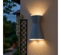 Lampada Da Parete Esterno Up & Down Faro IP44 Terrazza Vetro Satinato 3x LED