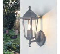 Lampada da Parete Esterno Vetro Alluminio E27 IP44 Antracite Terrazza Rustico