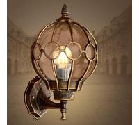 Lampada da parete europea tradizionale for esterni a forma di palla, retrò, creativa, lanterna in vetro impermeabile, finitura cromata, luce led soffitto