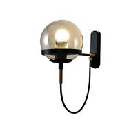 Lampada da Parete Fai da Te in Stile Industriale Vintage, per Loft, Bar, corridoio, Camera da Letto, Applique, Lampada da Parete a Palloncino in Vetro Trasparente (Metallo Nero) (Metallo Nero)