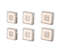 Lampada da parete Faretto da incasso per interni Lampada LED piatta quadrata da cucina per sottopensile, con interruttore, 1x 5 Watt 360 Lumen bianco caldo, LxH 9 x 3,1 cm, set da 6
