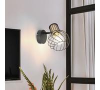 Lampada da Parete Faretto di Legno Casa Campagna Corridoio Gabbia Regolabile H