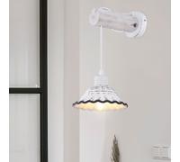 Lampada da Parete Faretto Spot Sala Pranzo Legno Ceramica Bianca Getüncht Nero H [EEK: Non valutato]