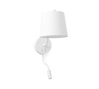Faro Barcelona 29329 - BERNI Lampada da parete bianca con lettore LED