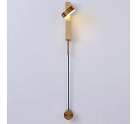 Lampada da parete for interni a LED 7W Lampada da parete girevole a 350 ° in ottone Lampada da parete in acrilico Paralume tricolore Lampada da parete regolabile a parete Applica al soggiorno Ristoran