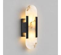 Lampada da parete for interni in alabastro spagnolo con struttura in ferro