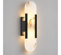 Lampada da parete for interni in alabastro spagnolo con struttura in ferro