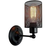 Lampada da parete for interni, singola, nera, a rete, applique , retrò, industriale, può essere ruotata, , compatibile con corridoio, balcone, navata, supporto for camera letto, comodino, moderna
