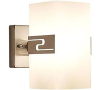 Lampada da parete frontale a specchio Jane postmoderna, elegante lampada da parete con paralume in vetro, E14, applique da parete in ferro battuto elettrolitico,Illuminazione per interni