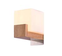 Lampada da Parete Giapponese in Legno per corridoio, Applique da Parete Cinese per Camera da Letto, cubo in Acrilico Bianco per comodini, lampade da Parete per Scale (Una Testa)