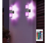 Lampada da Parete Giardino Telecomando Up Down Regolatore RGB LED 2er Set [EEK: F]