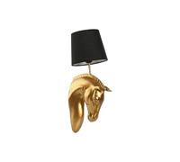 Lampada da Parete Home ESPRIT Nero Dorato Cavallo 220 V 18 x 21,5 x 50,5 cm [