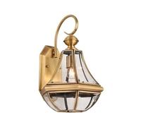 Lampada da parete impermeabile in rame for esterni classica europea, da comodino, for villa, cortile, parete esterna, balcone, corridoio, illuminazione decorativa((5500-7000K),A20x39cm)
