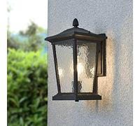 Lampada da parete in alluminio per esterno impermeabile per balcone Lanterne da parete quadrate Victoria Finitura nera E27 Lampada da giardino per montaggio a parete per riparo del patio del cortile