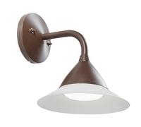 Lampada da parete in alluminio pressofus PETUNIA APPLIQUE IN BASSO 20W LED 4000K Dimensioni 20x25,4xh 24,4 cm Luce diretta con diffusore in resina satinata colore CORTEN CORTEN