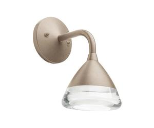 Lampada da parete in alluminio pressofuso GRAAL APPLIQUE IN BASSO Dimensioni 13,1x21,9x h 25,2 cm Diffusore in acrilico 20W LED 3000K colore TORTORA TORTORA