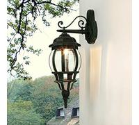 Lampada da parete in alluminio vetro nero verde IP44 giardino balcone H:54 cm E27 casa di campagna rustico esterno lanterna da parete esterno BREST