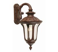 Lampada da Parete IN Bronzo Soffiato a Bocca Vetro Schermo IP44 Rustico Esterni
