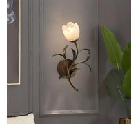 Lampada da parete in campagna americana Pastorale francese LED Fiore creativo Soggiorno Camera da letto Corridoio Villa Decorazione della casa (B 1 Light)