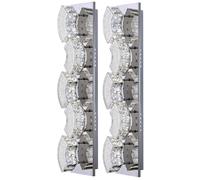 Lampada da parete in cristallo Lampada da parete a LED in cristallo, lampada dal design moderno, curva in cromo, 1x LED 15W 1020Lm bianco neutro, L 59 cm, set di 2