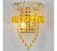 Lampada da Parete in Cristallo, Lampada da toletta per Il Bagno, Lampada da Parete cromata per corridoio della Camera da Letto con oscuramento Tricolore, Lampada da Parete cromata per Bagno E14,