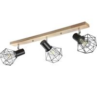 Lampada da Parete in Legno,Faretti da Parete Industriali Girevoli,Faretto da Parete a LED retrò in Legno,Lampade con Paralume a Gabbia in Metallo for Cucina,Camera da Letto,Soggiorno,Sala da Pranzo,Uf
