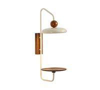 Lampada da Parete in Legno massello e Ferro, Moderna Lampada da Parete Creativa con Illuminazione a LED Regolabile a Tre Colori, Applique da Parete Decorativa Rustica Industriale per Camera
