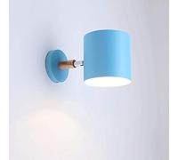 Lampada da Parete in Legno massello in Stile Minimalista Studio Soggiorno Balcone Scala Walling Light Room Home Indoor Applique Illuminazione Decorativa in Legno per Soggiorno (Color : Blue)