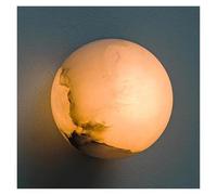 Lampada Da Parete In Marmo Globo Di Metà Secolo Lampada Da Parete In Alabastro Naturale Stile Wabi-sabi Lampada Da Parete Dimmerabile Rotonda G9 For Camera Da Letto Soggiorno Corridoio(D15cm)
