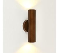 Lampada da Parete in Noce, Mini Applique da Comodino, Moderna Applique a LED - 10 W - 3 modalità a Tre Colori, faretto da Incasso in Legno con Illuminazione Verso l'Alto e Verso Il Basso, semplic