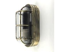 Lampada Da Parete In Ottone E Vetro E27 IP64 Ovale 23 Cm Per Cantina E Terrazza