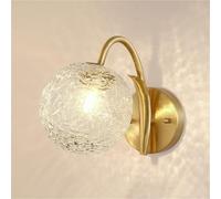 Lampada da Parete in Ottone e Vetro in Stile Francese con Forma Circolare, Applique da Interno con Attacco G9 e Illuminazione dimmerabile a Tre Colori, Elegante apparecchio Decorativo per co