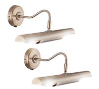 Lampada da parete in ottone Lampada da parete in ottone antico specchio in metallo, faretto mobile con interruttore, 36,5 cm, set di 2