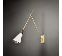 Lampada da parete in ottone SCICCOSO di ispirazione vintage colore bianco e n...