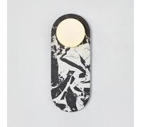 Lampada da Parete in Pietra Naturale con Paralume in Vetro Bianco a Globo, Applique da Parete in Marmo Moderno Nordico, apparecchi di Illuminazione da Parete per Interni cablati, Lampada da paret