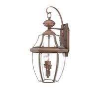 Lampada da Parete IN Rame Antico Vetro IP44 Vintage Grande regina Esterni Balkon