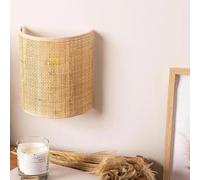 Lampada da parete in rattan del sud-est asiatico Lampada da parete in rattan giapponese Soggiorno Camera da letto Comodino Sconce da parete Illuminazione a LED Corridoio