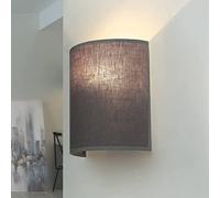 Lampada da parete in tessuto grigio per corridoio soggiorno L:20 cm E27 max. 60 W applique semicircolare moderna antiabbagliante per camera da letto ALICE