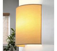 Licht-Erlebnisse Lampada da parete marrone, luce verso il basso, paralume in tessuto, lampada da parete E27, L:20 cm, basso abbagliamento, accogliente, soggiorno, lampada da parete camera da letto