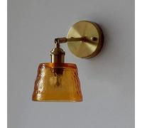 Lampada da parete in vetro martellato stile arte verde scuro Lampada da parete vintage con applique a muro con base in ottone per soggiorno camera da letto balcone comodino (Colore : Arancione)