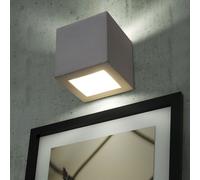 Lampada da parete in vetro per interni moderna Applique su e giù Lampada da parete in ceramica, bianco verniciabile, 1x E27, LxPxH 15x15x15 cm
