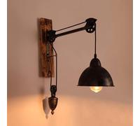 Lampada da parete industriale Lampada da parete V-intage Pulley Wall Sconces Steampunk Farmhouse Lighting Apparecchio E27 Lampada Compatible with montaggio a parete,per la scala d'ingresso