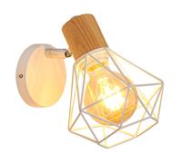 LAMPADA DA PARETE INDUSTRIALE METALLO GABBIA DESIGN E27 APPLIQUE INTERNA CAMERA