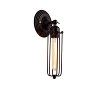 Lampada da Parete Industriale Regolabile a 360°, Stile Country, in Metallo, per Interni, Applique da Parete Vintage, apparecchi Decorativi, Illuminazione, Finitura Nera, Attacco E27