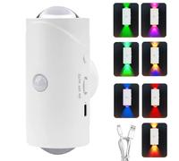 Lampada da parete intelligent, Applique da Parete LED Ricaricabili, Sensore di Movimento per Luci e Batteria Dimmerabile, Interno RGB Luce Notturna per Camera Letto, Facile Installazione Applique
