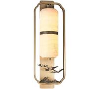 Lampada da Parete Interamente in Rame,Da da Parete Cinese Zen con Paralume in Giada,Da da Comodino per Camera da Letto,Da da Parete per Interni, Apparecchio Di Illuminazione, Nuovo